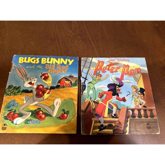 Vintage Bugs Bunny and The Big Red Apples and Walt Disney's Peter Pan Books - Picture 1 of 12
